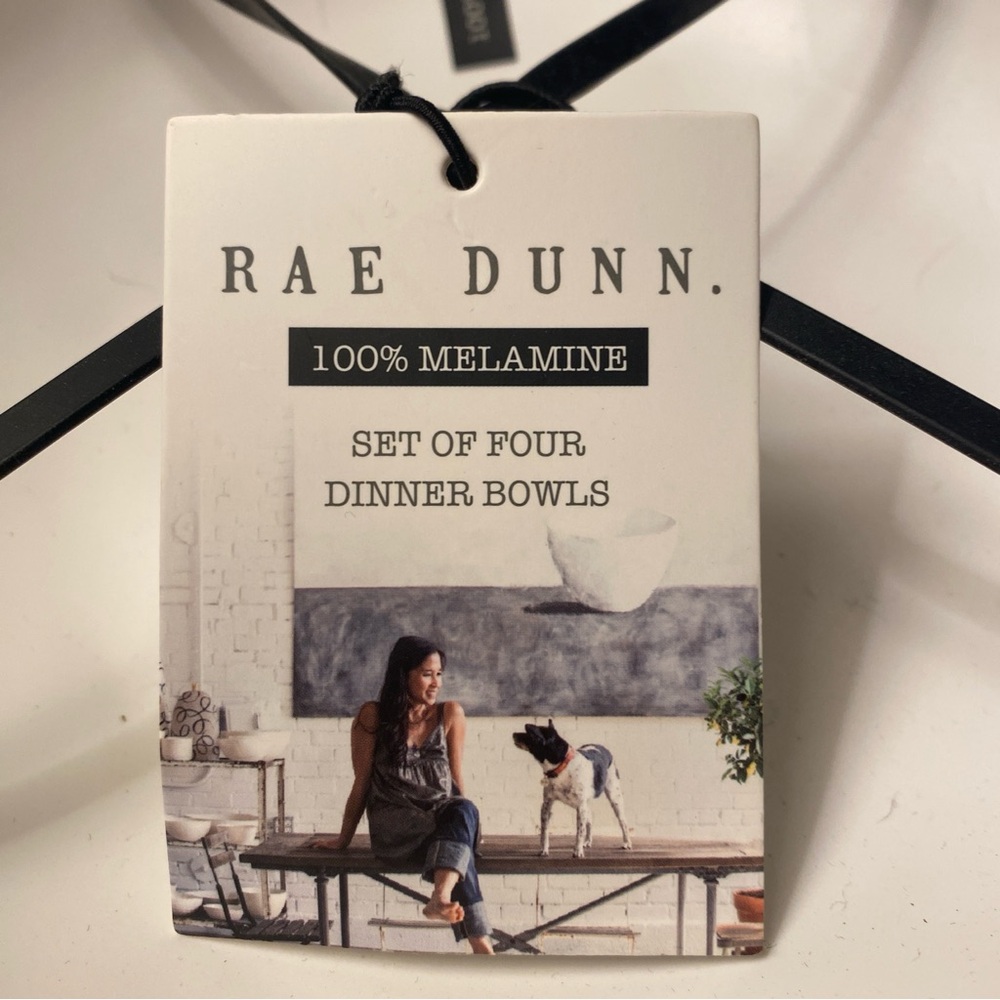 NWT Rae Dunn Melamine “Tasty” Dinner Bowls Set of 4, 6” diameter - Picture 3 of 3